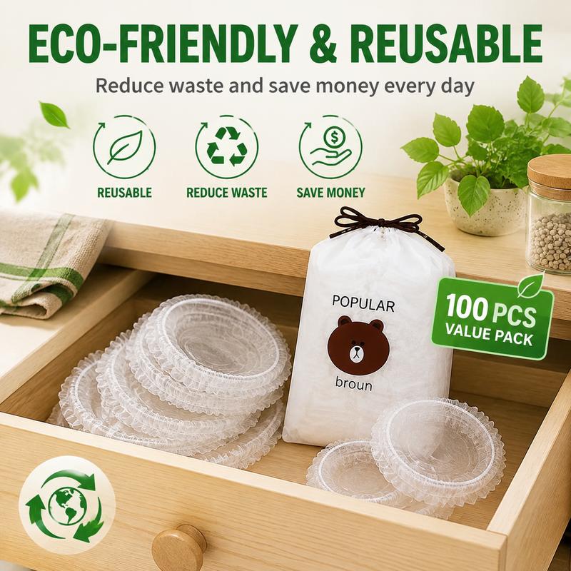 Elastic Disposable Food Covers Set