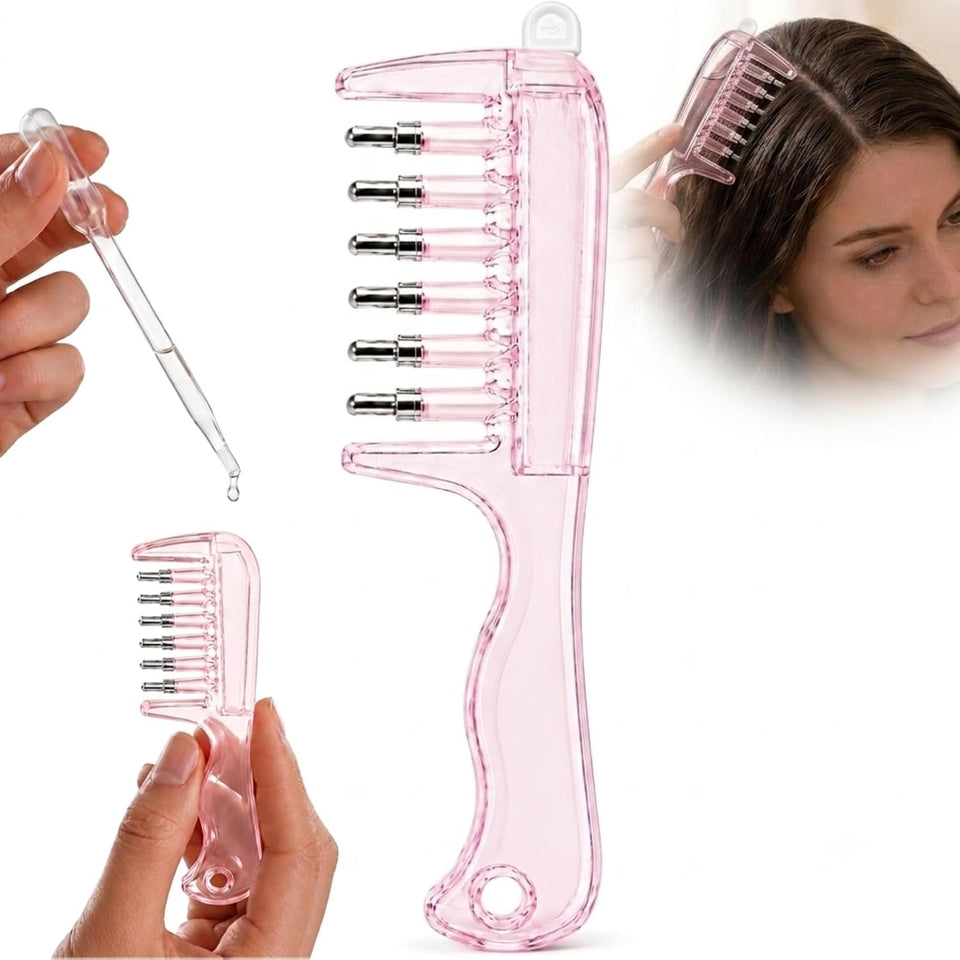 Scalp Oil Applicator Comb 6 Roller Tips