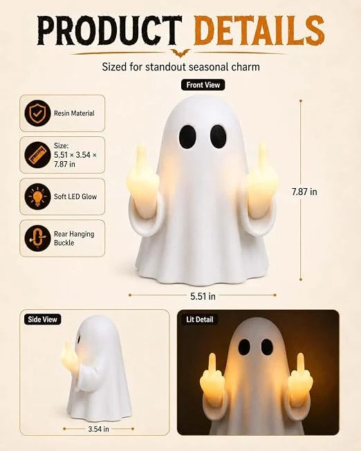 Halloween Ghost Middle Finger Glow Night Light
