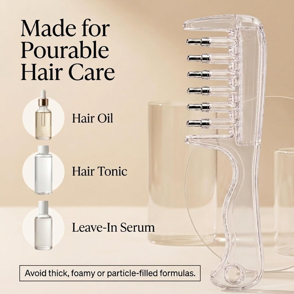 Scalp Oil Applicator Comb 6 Roller Tips