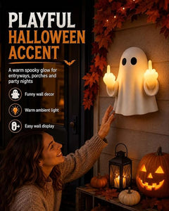 Halloween Ghost Middle Finger Glow Night Light