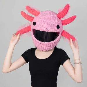 Plush Crochet Motorcycle Helmet Cover