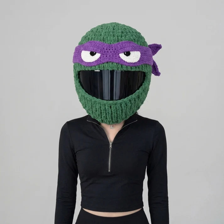 Plush Crochet Motorcycle Helmet Cover