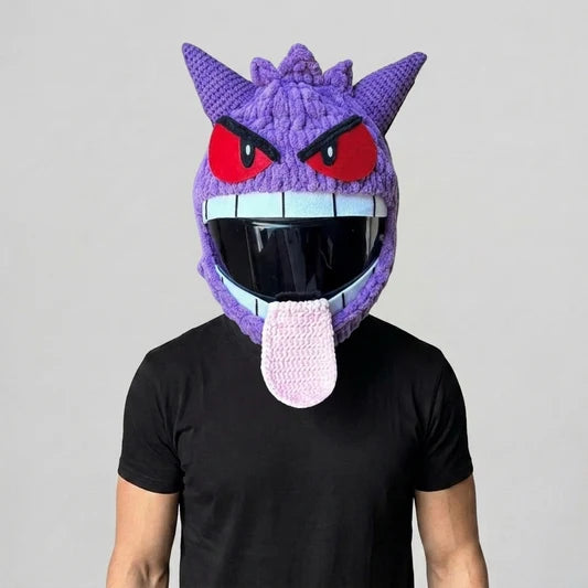 Plush Crochet Motorcycle Helmet Cover