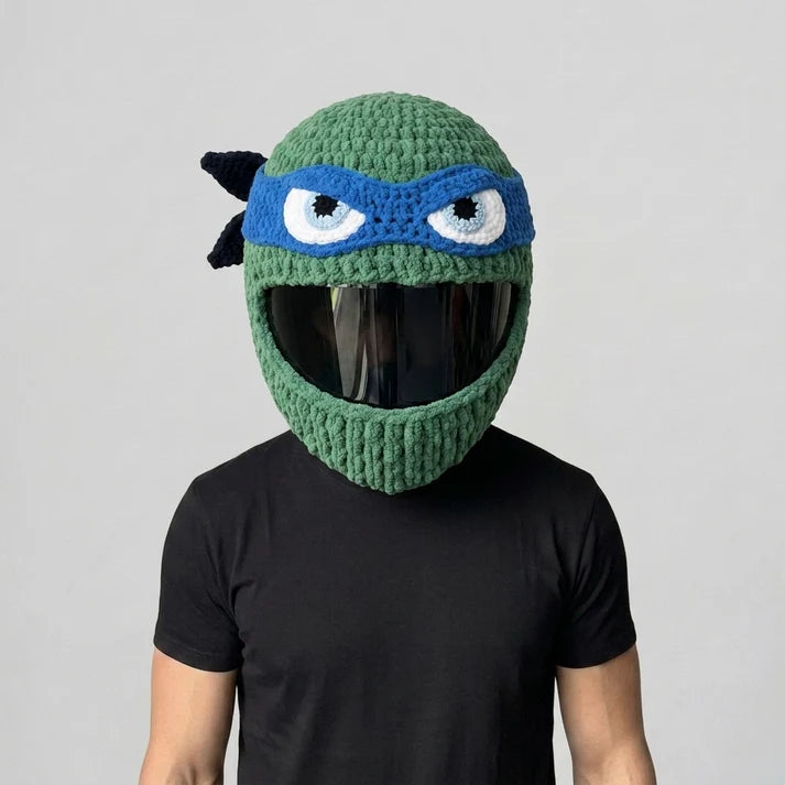 Plush Crochet Motorcycle Helmet Cover