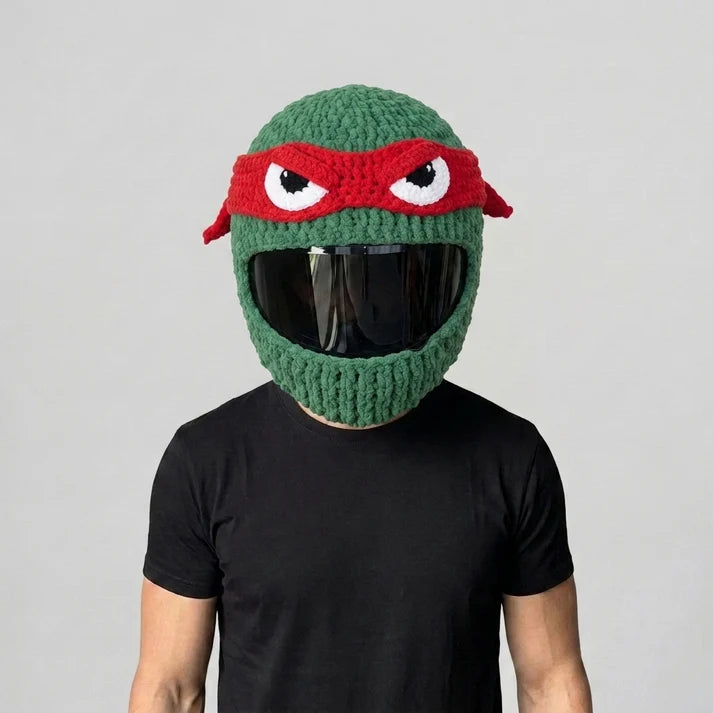Plush Crochet Motorcycle Helmet Cover