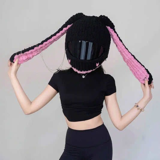 Plush Crochet Motorcycle Helmet Cover