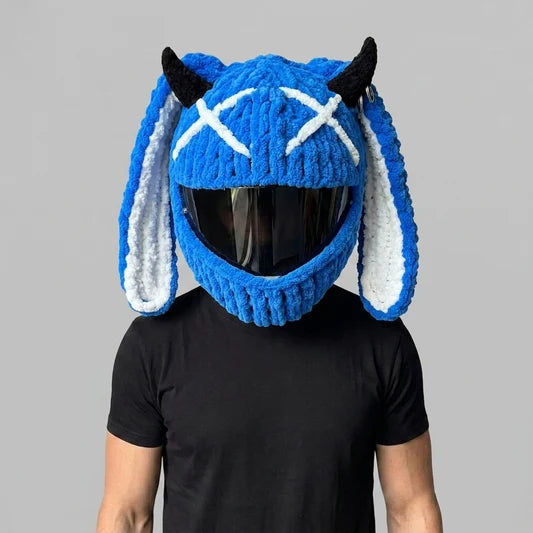 Plush Crochet Motorcycle Helmet Cover