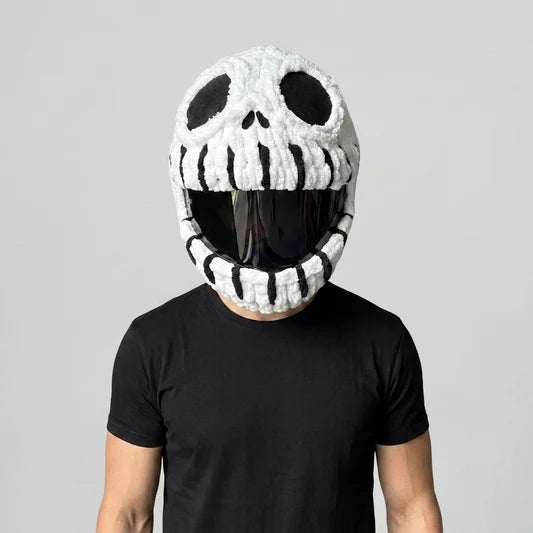 Plush Crochet Motorcycle Helmet Cover