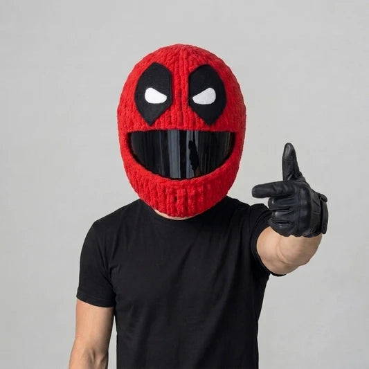 Plush Crochet Motorcycle Helmet Cover