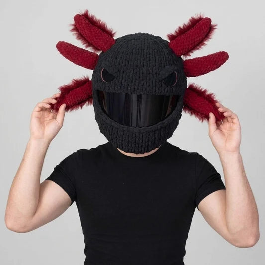 Plush Crochet Motorcycle Helmet Cover