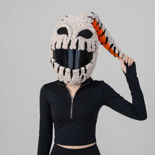 Plush Crochet Motorcycle Helmet Cover