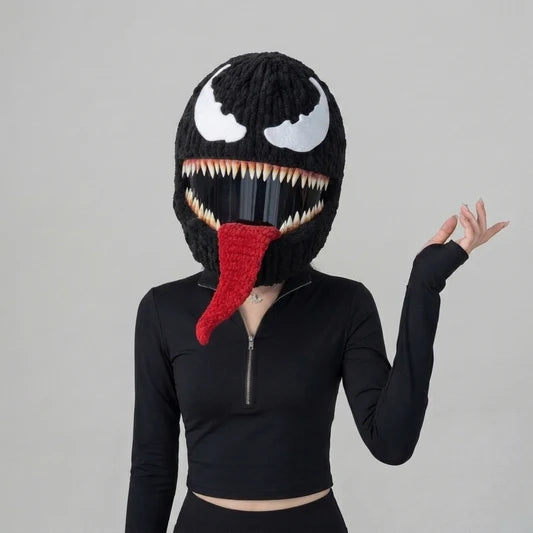Plush Crochet Motorcycle Helmet Cover