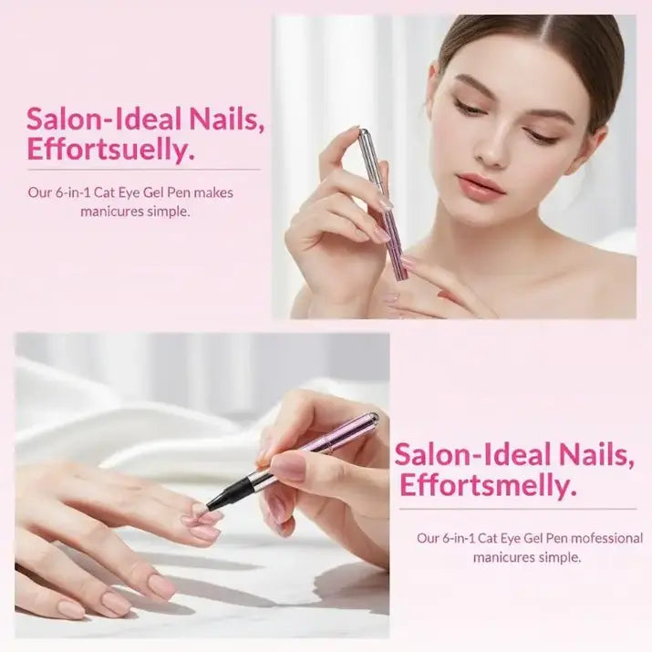 At-Home Gel Nail Combo (UV Lamp + Cat-Eye Gel Pen)