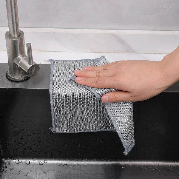 Double Layer Steel Scrub Cloth