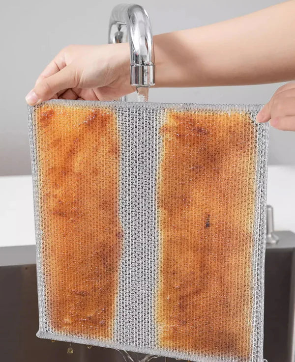Double Layer Steel Scrub Cloth