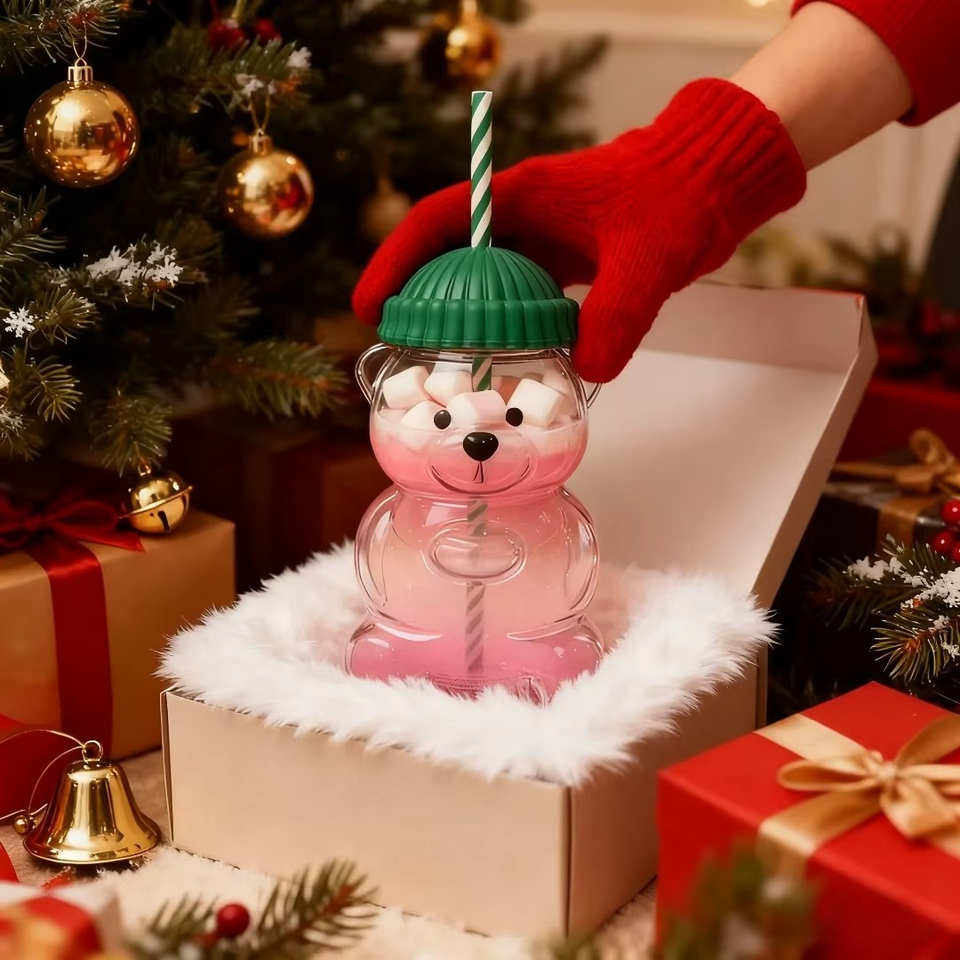 Cute Bear Glass Cup
