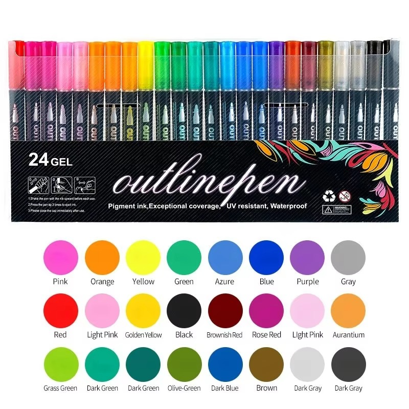 Glitter Outline Paint Markers