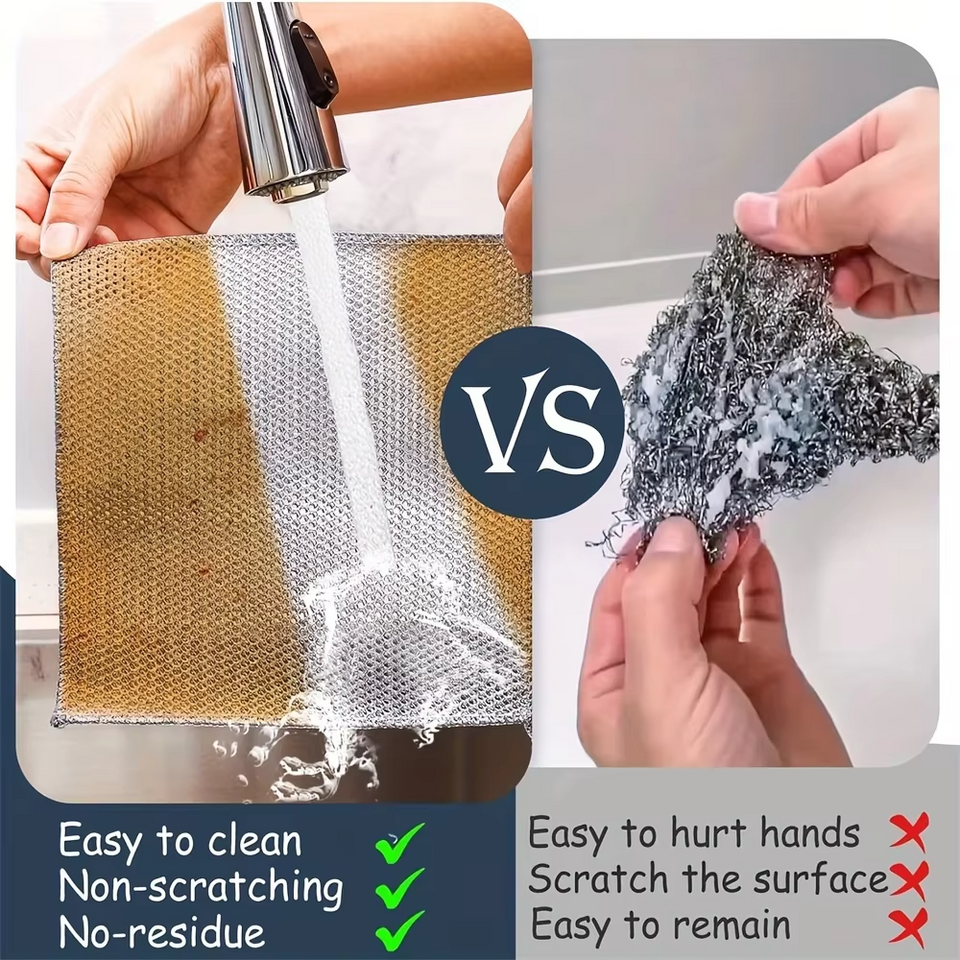 Double Layer Steel Scrub Cloth