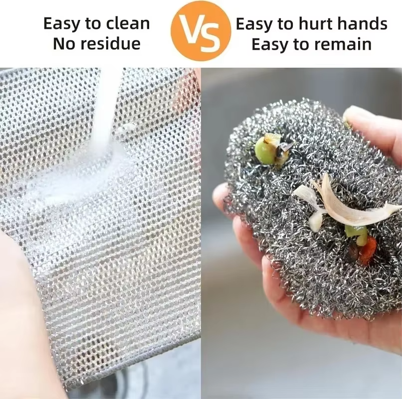 Double Layer Steel Scrub Cloth
